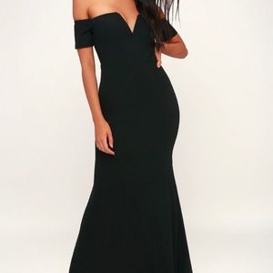 Lulus Lynne Black Off-the-Shoulder Maxi Dress